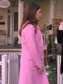 Lauren Graham Pink Wool Trench Coat