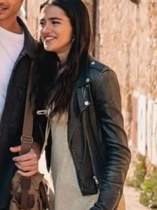 Maia Reficco Black Leather Biker Jacket