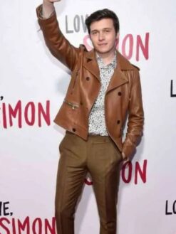 Nick Robinson Brown Leather Jacket