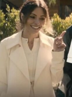 Sarah Shahi White Trench Coat