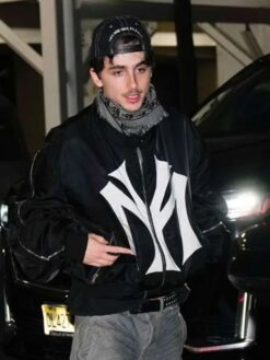 Timothee Chalamet Black Bomber Jacket