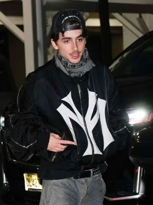 Timothee Chalamet Black Bomber Jacket