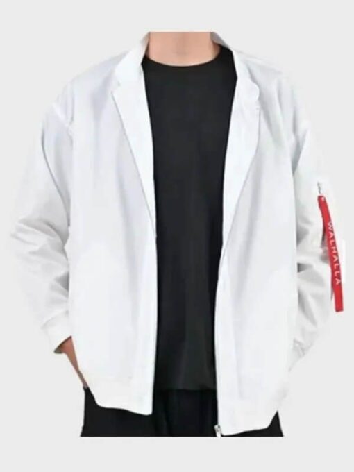 Tokyo Revengers White Cotton Bomber Jacket