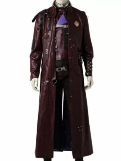 Yondu Udonta Maroon Leather Trench Coat