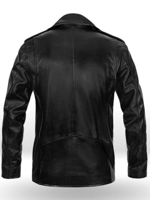 Charlie Rogers Black Leather Biker Jacket