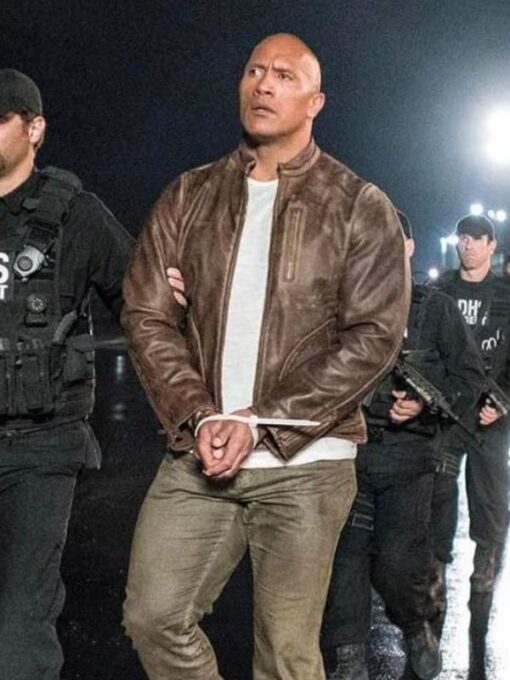 Davis Okoye Distressed Brown Leather Jacket