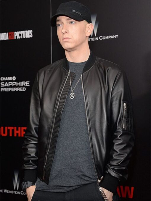 Eminem Black Bomber Jacket
