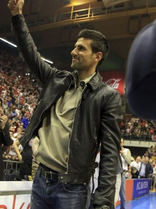 Novak Djokovic Black Leather Jacket