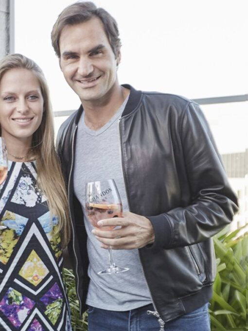 Roger Federer Black Leather Jacket
