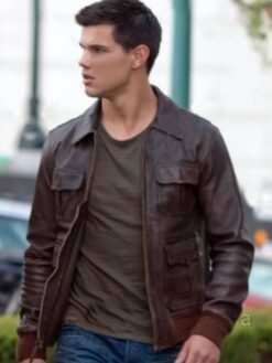 Taylor Lautner Brown Leather Jacket