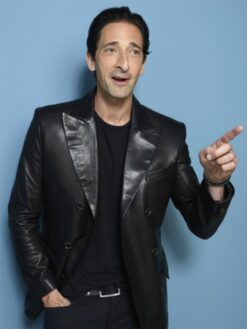 Adrien Brody Black Leather Blazer Jacket
