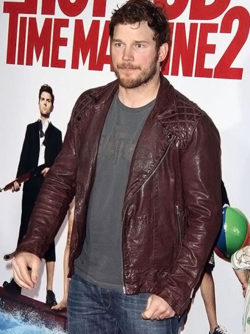 Chris Pratt Dark Brown Leather Biker Jacket