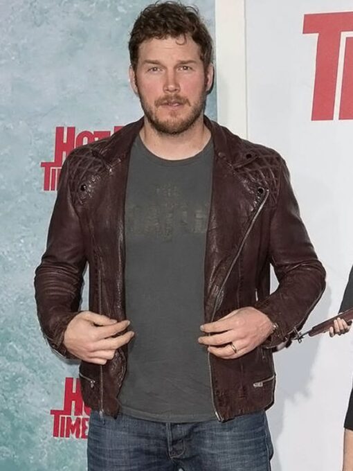 Chris Pratt Dark Brown Leather Jacket