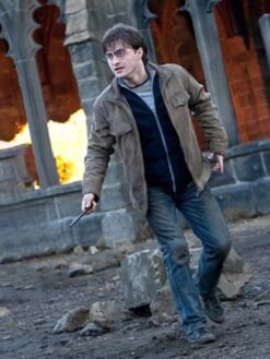 Daniel Radcliffe Gray Leather Jacket