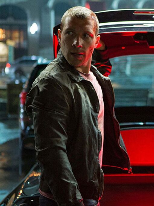 Jack Mcclane Black Leather Bomber Jacket