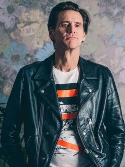 Jim Carrey Black Leather Biker Jacket