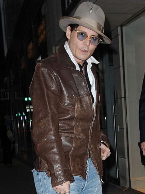 Johnny Depp Brown Leather Jacket