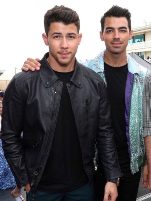 Nick Jonas Black Leather Jacket