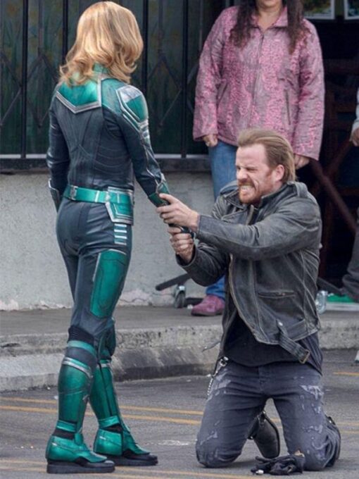 Robert Kazinsky Gray Leather Jacket