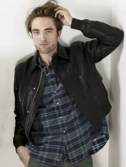 Robert Pattinson Black Leather Jacket
