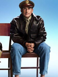 Steve Carell Black Leather Jacket