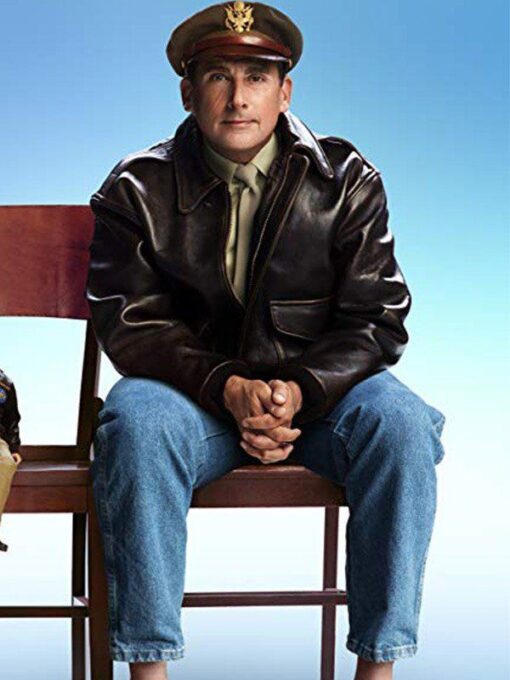 Steve Carell Black Leather Jacket