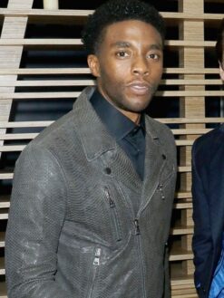 T Challa Gray Leather Jacket